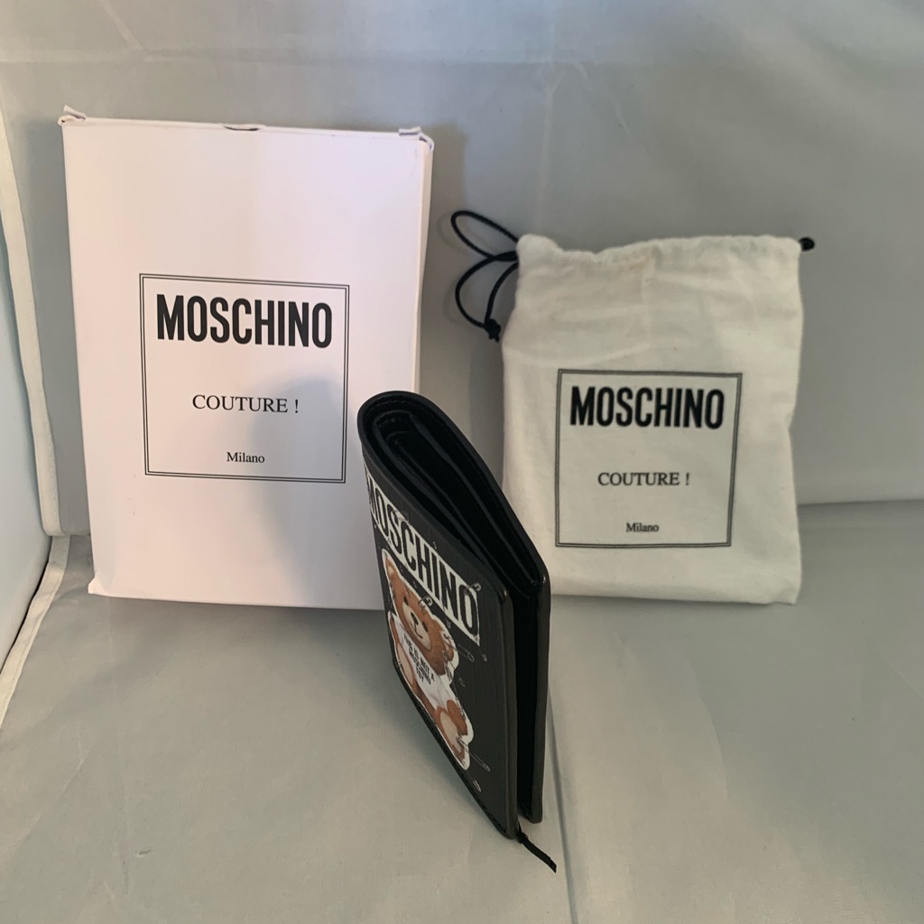 Original Moschino Black Punk Teddy Passportwallet